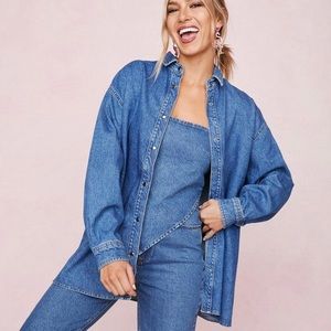 Nasty Gal Organic Button Down Denim Shirt